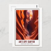 Antelope Canyon Navajo Nation Art Deco Briefkaart (Voorkant / Achterkant)