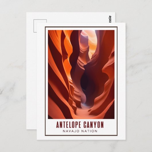 Antelope Canyon Navajo Nation Art Deco Briefkaart (Voorkant / Achterkant)
