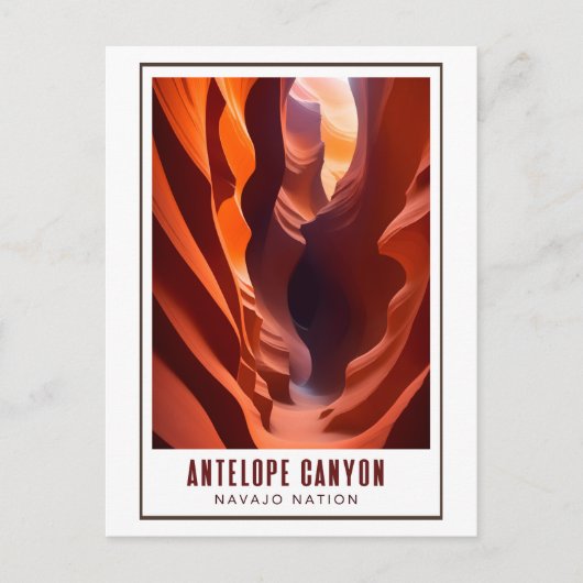 Antelope Canyon Navajo Nation Art Deco Briefkaart (Voorkant)