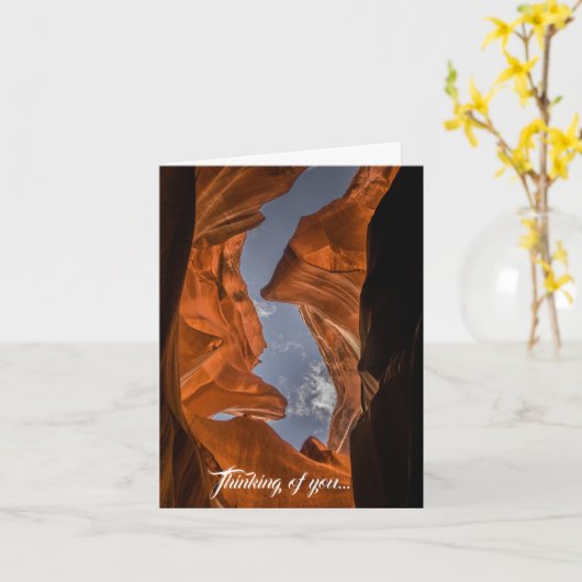 Antelope Canyon Sky Uitzicht Arizona Card Kaart (Gele Bloem)