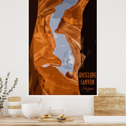 Antelope Canyon Vintage Poster (Keuken)