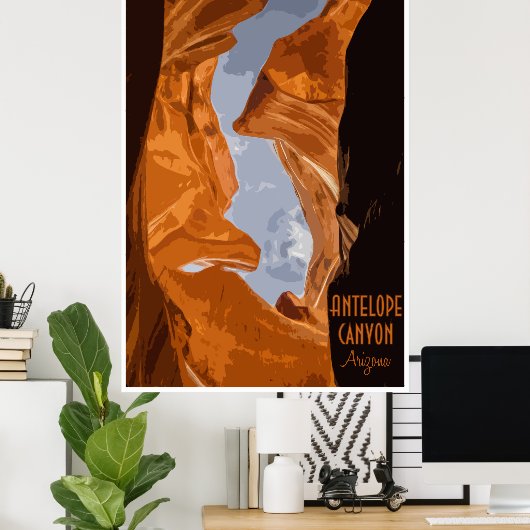 Antelope Canyon Vintage Poster (Thuiskantoor)