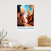Antelope Canyon Vintage Reisposter Ski Nationaal Poster (Keuken)