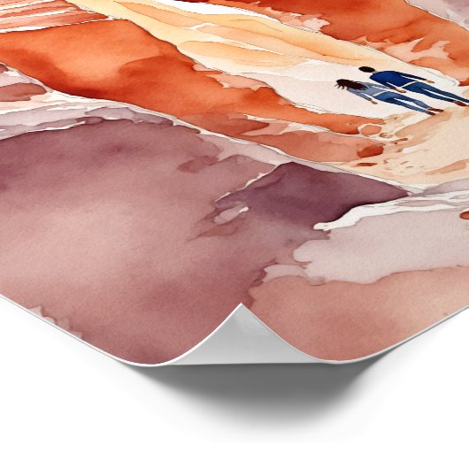 Antelope Canyon Waterverf Poster (Hoek)