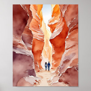 Antelope Canyon Waterverf Poster