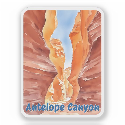 Antelope Canyon Waterverf Sticker (Voorkant)