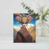 Antelope Crown Mask Headdress Fantasy Art Briefkaart (Staand voorkant)