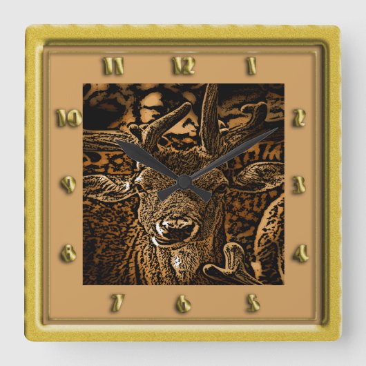 Antelope Deer Vierkante Klok (Voorkant)