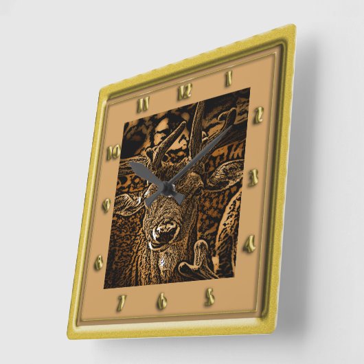 Antelope Deer Vierkante Klok (Hoek)