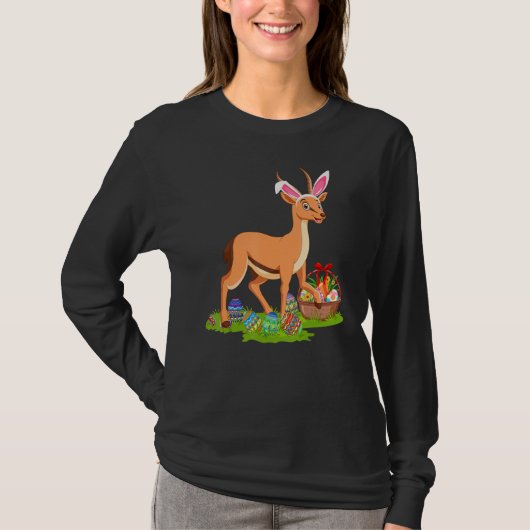 Antelope Easter Hunting Bunny Antelope Easter T-shirt (Voorkant)