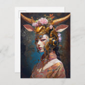 Antelope Headdress Science Fiction Briefkaart (Voorkant / Achterkant)