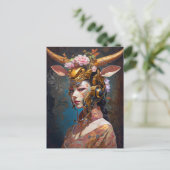 Antelope Headdress Science Fiction Briefkaart (Staand voorkant)