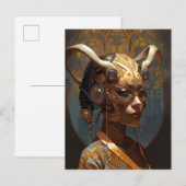 Antelope Headdress Science Fiction Cyberpunk Briefkaart (Voorkant / Achterkant)