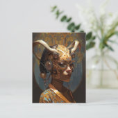 Antelope Headdress Science Fiction Cyberpunk Briefkaart (Staand voorkant)