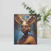 Antelope Headdress Science Fiction Cyberpunk Briefkaart (Staand voorkant)