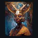 Antelope Headdress Science Fiction Cyberpunk Poster<br><div class="desc">Fantasy,  Sci-fi & Horror kunst van het Lunarium.</div>