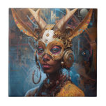 Antelope Headdress Science Fiction Cyberpunk Tegeltje<br><div class="desc">Fantasy art producten van The Lunarium.</div>