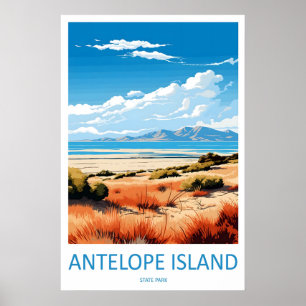 Antelope Island State Park Vintage Reisposter Poster