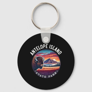 Antelope Island State Park Wandelen Souvenir Bizon Sleutelhanger