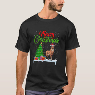 Antelope Kerstboom Verlicht Grappige Kerstantilope T-shirt
