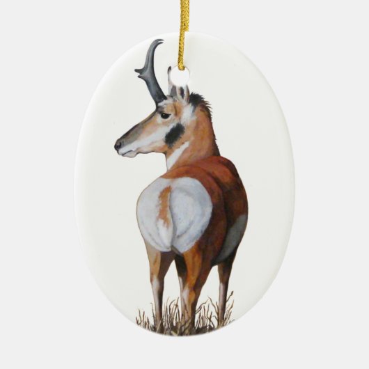 Antelope kerstversier keramisch ornament (Voorkant)