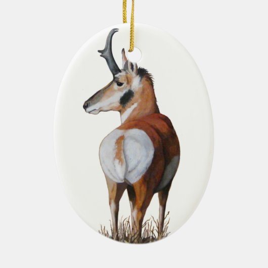 Antelope kerstversier keramisch ornament (Achterkant)
