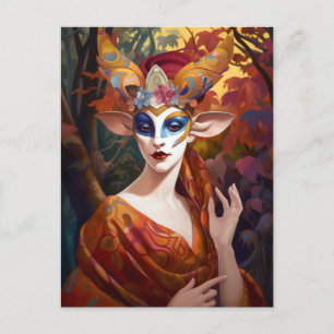 Antelope Lady Surreal Fantasy Art Briefkaart