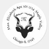 Antelope Name Return Address Ronde Sticker (Voorkant)
