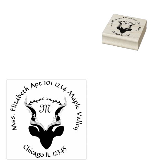 Antelope Name Return Address Rubberstempel (Gestempeld)