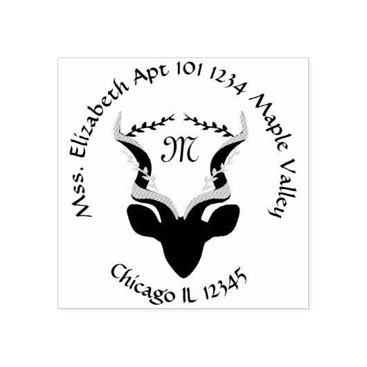 Antelope Name Return Address Rubberstempel (Afrduk)