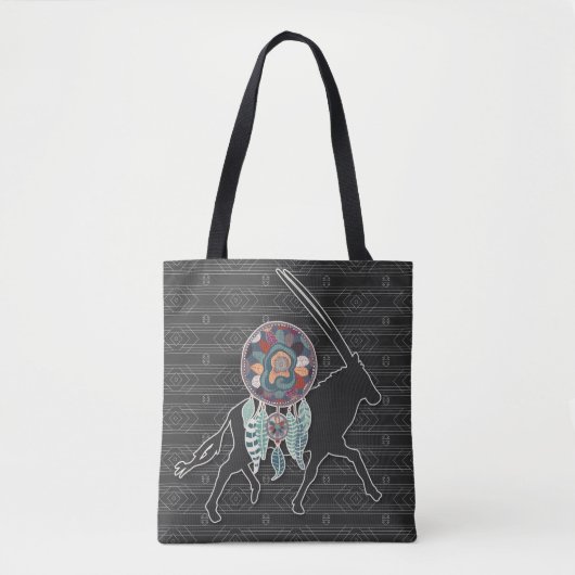 Antelope Native American Animal Dream Catcher Tote Bag (Voorkant)