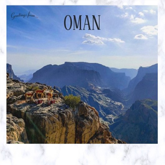 Antelope op een klif in Oman Briefkaart