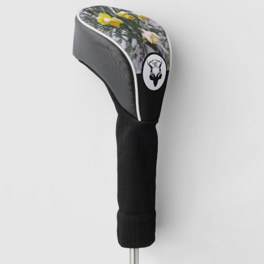 Antelope Silhouette Monogram met Gepersonaliseerd  Golfheadcover (Schuin)