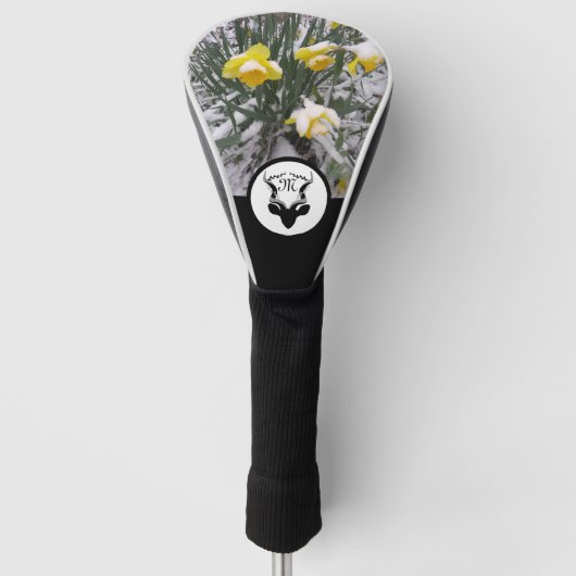 Antelope Silhouette Monogram met Gepersonaliseerd Golfheadcover (Voorkant)