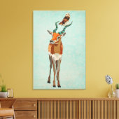 Antelope & Uil Canvas (Insitu (Woonkamer))