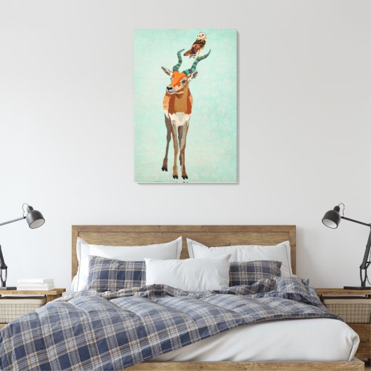 Antelope & Uil Canvas (Insitu (Slaapkamer))