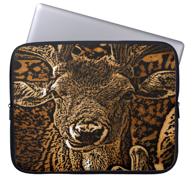 Antelope Wood Effect genaamd Ken Laptop Sleeve (Voorkant)