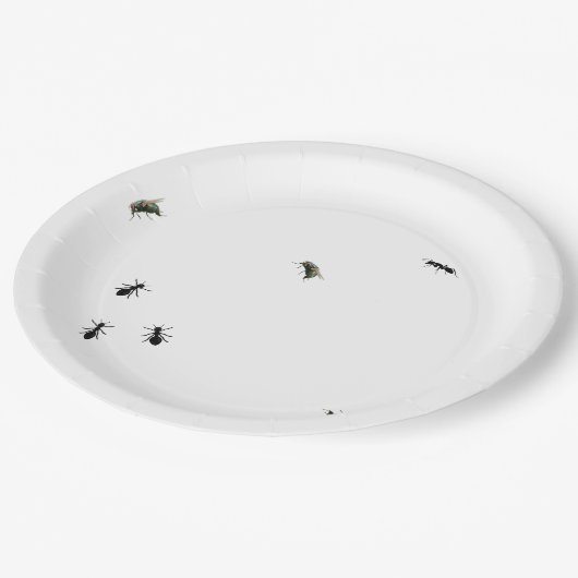 Anten en vliegen papieren bordje (Gekanteld)