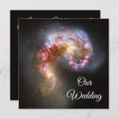 Antennae Galaxies Pink Stars Cosmic Wedding Kaart (Voorkant / Achterkant)
