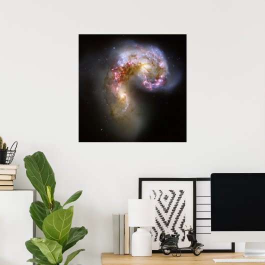 Antennae Galaxies Space Astronomie Poster (Thuiskantoor)