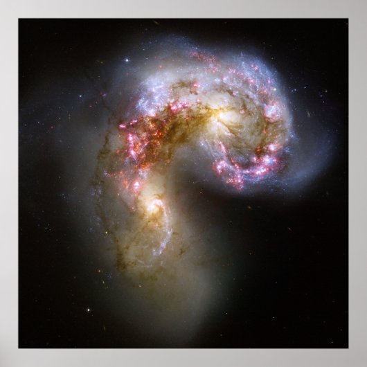 Antennae Galaxies Space Astronomie Poster (Voorkant)