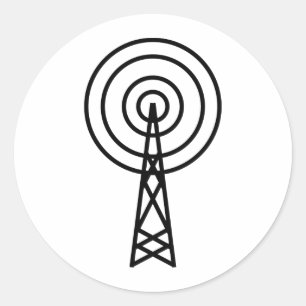 antenne luchtteken ronde sticker