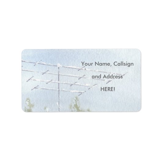 Antenne met Sneeuw Adresetiketten Etiket (Voorkant)