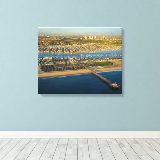 antenne van Newport Beach California Canvas Afdruk (Insitu (Houten vloer))