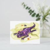 Anteosaurus zonnebaden met hoofdtelefoon. briefkaart (Staand voorkant)