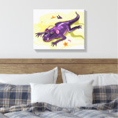 Anteosaurus zonnebaden met hoofdtelefoon. canvas afdruk (Insitu (Slaapkamer))