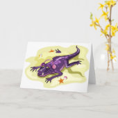 Anteosaurus zonnebaden met hoofdtelefoon. kaart (Gele Bloem)