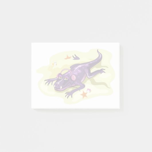 Anteosaurus zonnebaden met hoofdtelefoon. post-it® notes (Voorkant)