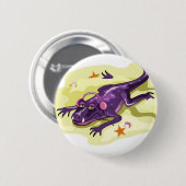 Anteosaurus zonnebaden met hoofdtelefoon. ronde button 5,7 cm (Voorkant /achterkant)