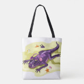 Anteosaurus zonnebaden met hoofdtelefoon. tote bag (Achterkant)